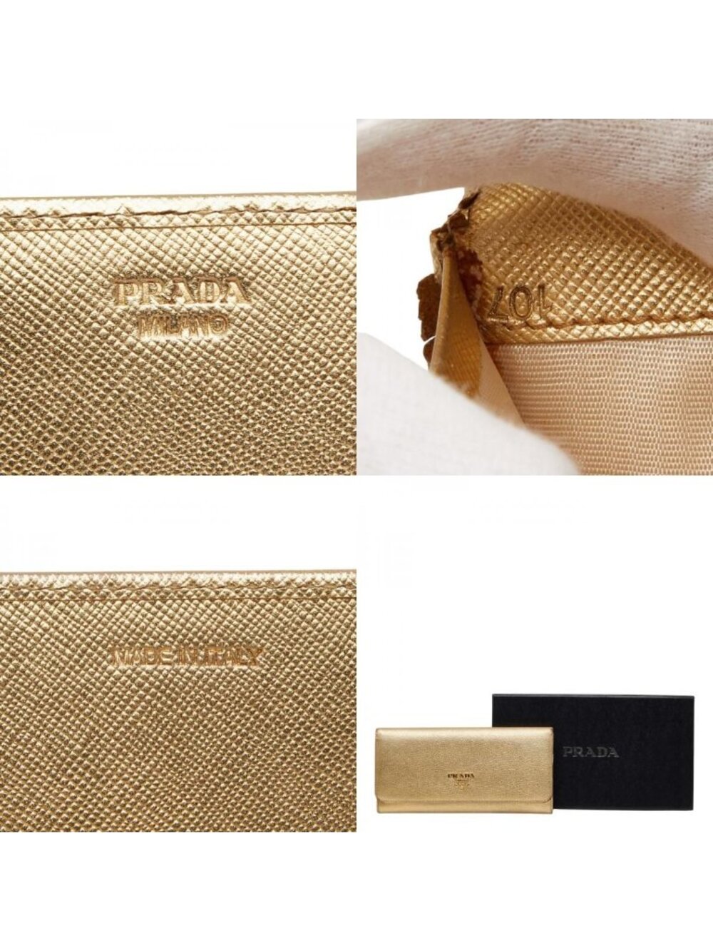 ★SOLD★ Prada Wallet Gold Saffiano Leather - Picture 10 of 10